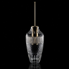 Йоржик для унітазу з ручкою з латуні в кришталевій колбі Glass Design Cristallo