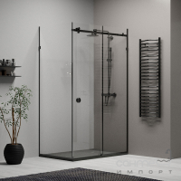 Прямокутна душова кабіна Weston W041 900x1100 чорний, прозоре скло