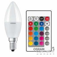 Лампа светодиодная в форме свечи с пультом ДУ Osram LED CL REM 5,5W/827 230V FR E14 4X1