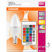 Лампа світлодіодна у формі свічки з пультом дистанційного керування Osram LED CL REM 5,5W/827 230V FR E14 4X1
