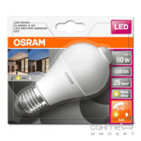 Лампа светодиодная с датчиком движения Osram LED 230V FR E27 6XBLI1 2700K