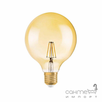 Лампа Эдисона светодиодная Osram LED Globe 1906 6,5W/824 230V FIL Gold DIM E27 650 lm, 2400K