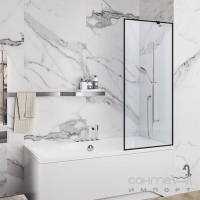 Шторка для ванны Liberta Toscana 600x1605 правосторонняя, профиль черный, прозрачное стекло