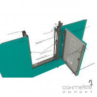 Сталевий ревізійний люк під плитку з двома дверцятами по вертикалі VHID Slip 400 мм