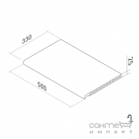 Борт 33x50х2,5 Mayor Cupira Zanquin Borde Creta Ref. BPCR 0000 M-754 Marengo Серый