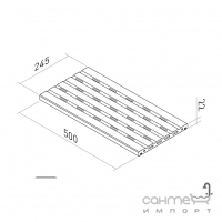 Ґрати-дренаж 25x50 Mayor Cupira Rejilla Ceramica Ref. RJ67 0000 AntiShock (гума в комплекті) М-780 Marengo Сірий