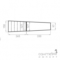 Борт із заокругленням, радіус 1,06 м Mayor Cupira Borde Creta Radio Ref. BPCR RI01 33x12, 7х9, 7 M-756 Marengo Сірий