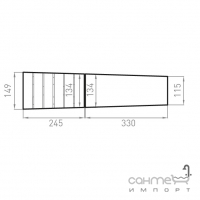 Борт із заокругленням, радіус 2 м. Mayor Cupira Borde Creta Radio Ref. BPCR RI02 33x13, 4х11, 5 M-756 Multi Сіро-Бежовий