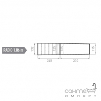 Борт с закруглением, радиус 1,06 м Mayor Cupira Borde Creta Radio Ref. BPCR RE01 33x12,5х11,5 M-756 Multi Серо-Бежевый