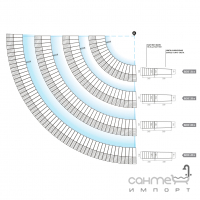 Решітка із закругленням, радіус 1,06 м Mayor Cupira Rejilla RJ67 Curva RI01 24,5x15х12,7 M-782 Multi