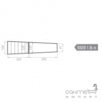 Решётка с закруглением, радиус 1,06 м Mayor Cupira Rejilla RJ67 Curva RI01 24,5x15х12,7 M-782 Multi Серо-Бежевый