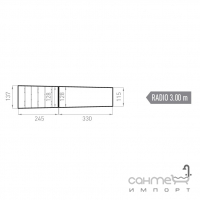 Решітка із закругленням, радіус 3 м Mayor Cupira Rejilla RJ67 Curva RI03 24,5x13,7х12,8 M-782