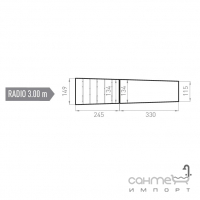 Решітка із заокругленням, радіус 3 м Mayor Cupira Rejilla RJ67 Curva RE03 24,5x14,9х13,4 M-782