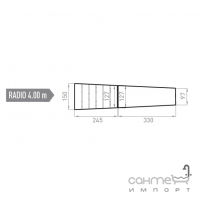 Решітка із закругленням, радіус 4 м Mayor Cupira Rejilla RJ67 Curva RE04 24,5x15х12,7 M-782