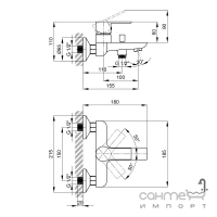 Смеситель для ванны Q-tap Ustek 3016107DCW белый/хром