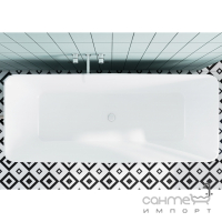 Отдельностоящая ванна из литого мрамора Miraggio Bonita 1800x750 белая глянцевая