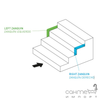 Бічна обробка для сходів, лівостороння 9x45 Mayor Amazonia Zanquin Recto Izquierdo M-743