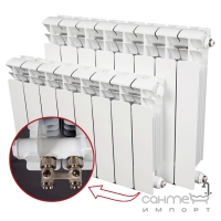 Радіатор алюмінієвий з нижнім підключенням KFA Armatura G500F/D (10 секцій)