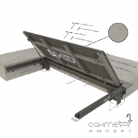 Підлоговий технічний люк з амортизаторами VHID Steel 1900 мм