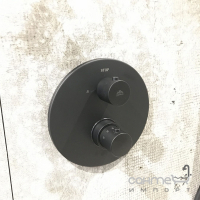 Смеситель-термостат для ванны скрытого монтажа на трех потребителей Paffoni Light LIQ 019 NO черный матовый