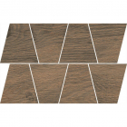 Керамогранит мозаика Opoczno Grand Wood Rustic Brown Mosaic Trapeze 19x30,6