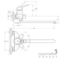 Смеситель для ванны G-Lauf KLO7-A148 хром