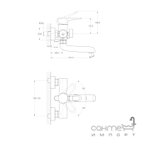 Смеситель для ванны G-Lauf NUD3-A045-KH нержавеющая сталь