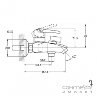 Смеситель для ванны G-Lauf GHY-3281 хром