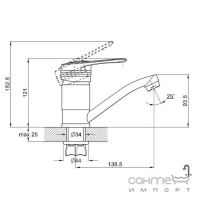 Смеситель для раковины G-Lauf 4G4-B180 хром