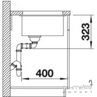 Гранитная кухонная мойка под столешницу Blanco Silgranit Subline 523574 350-U антрацит