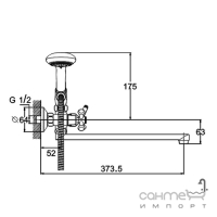 Смеситель для ванны с душевым гарнитуром G-Lauf QFR7-B722 хром