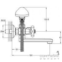 Змішувач для ванни з душовим гарнітуром G-Lauf QST3-(QML3)-A827 хром