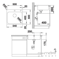 Кухонная мойка врезная Blanco Supra 500-IF/A 523362 нержавеющая сталь