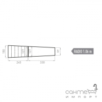 Борт із внутрішнім закругленням (R-1,06 м) 33x12,7х9,7 Mayor Cements Borde Creta Radio Ref. BPCR RI01 M-756 Snow Білий