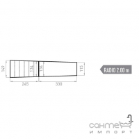 Борт с внутренним закруглением (R-2 м) 33x13,4х11,5 Mayor Cements Borde Creta Radio Ref. BPCR RI02 M-756 Warm Бежевый