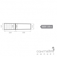 Борт с внутренним закруглением (R-3 м) 33x12,8х11,5 Mayor Cements Borde Creta Radio Ref. BPCR RI03 M-756 Snow Белый