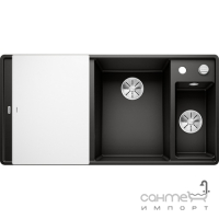 Гранітна кухонна мийка врізна Blanco Silgranit Axia 6 SF 525854 чорний