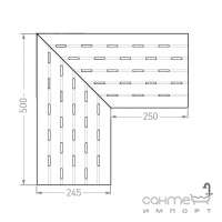 Дренажні решітка, кут 25x50 Mayor Crosscut Rejilla Pack Esquina Ref. RJ67 E000 AntiShock М-781 Petra Світло-Бежовий