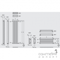 Двойной водяной радиатор Betatherm Quantum 2 1800x405 в цвете