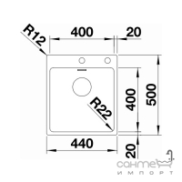 Кухонная мойка врезная Blanco Andano 400-IF/A 525244 нержавеющая сталь полированная