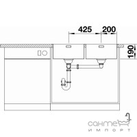 Кухонная мойка врезная Blanco Andano 400/400-IF/A 525249 нержавеющая сталь полированная