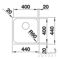 Кухонная мойка врезная Blanco Supra 400-IF 526350 нержавеющая сталь полированная