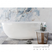 Окремостояча ванна з литого мармуру Miraggio Madonna 180x80 біла глянсова