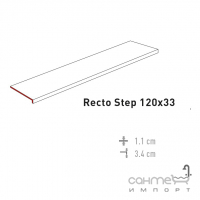 Ступень фронтальная керамогранитная для бассейна 33x120 Mayor Stromboli Peldano Recto Out M-739 Cream Бежевый