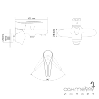 Набор смесителей для ванны RJ Tulip RBZ081-1-3-0411 хром