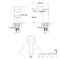 Змішувач для раковини RJ Velum RBZ082-1 хром