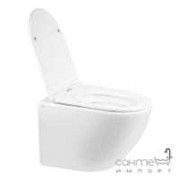Підвісний безободковий унітаз із сидінням slim softclose дюропласт Q-tap Robin QT1333046ENRW білий