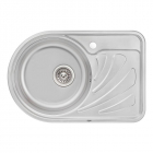 Мийка кухонна Q-tap 6744L Micro Decor 0,8 mm нерж. сталь мікродекор, чаша зліва