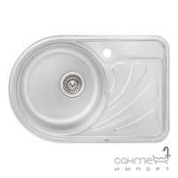 Мийка кухонна Q-tap 6744L Satin 0,8 mm нерж. сталь сатин, чаша зліва