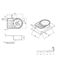 Мийка кухонна Q-tap 6744R Satin 0,8 mm нерж. сталь сатин, чаша праворуч